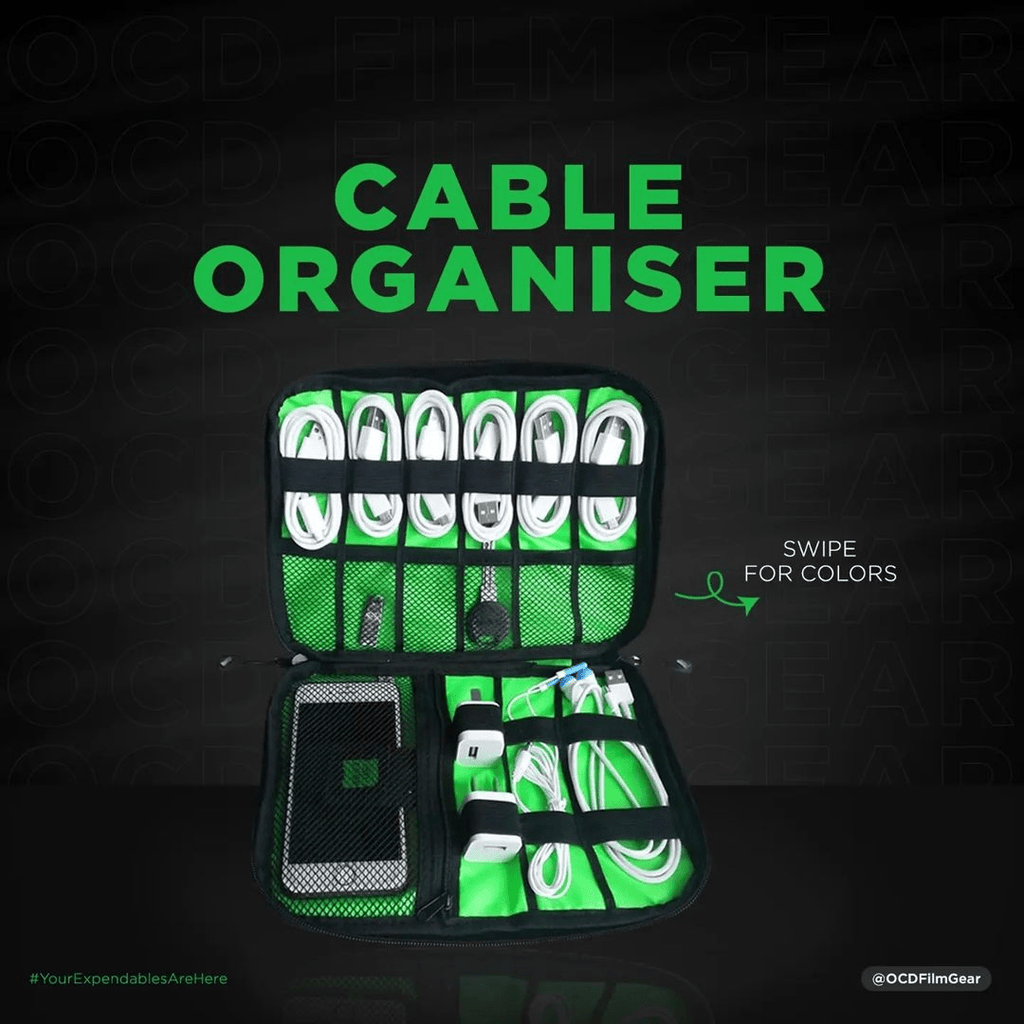 Gadget Organizer USB Cable Storage Bag Travel Digital - Green Camo