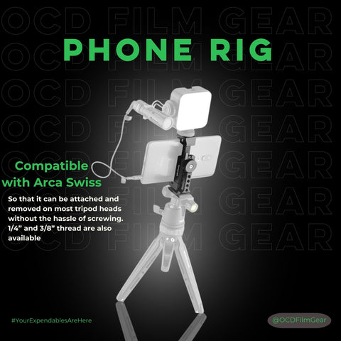 Metal Cell Phone Tripod Mount Smartphone Holder - Arca Phone Mount - Phone Rig