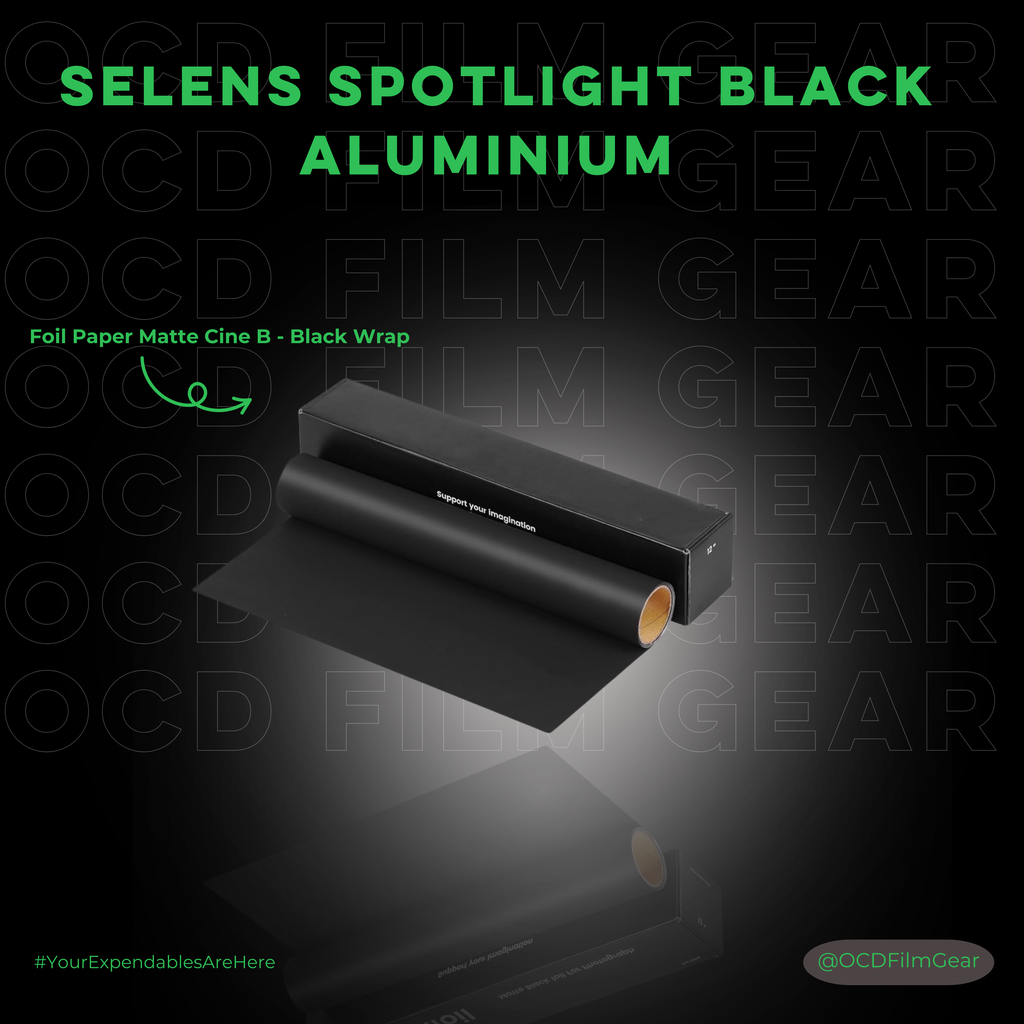 Selens Spotlight Black Aluminium Foil Paper Matte Cine B - Black Wrap